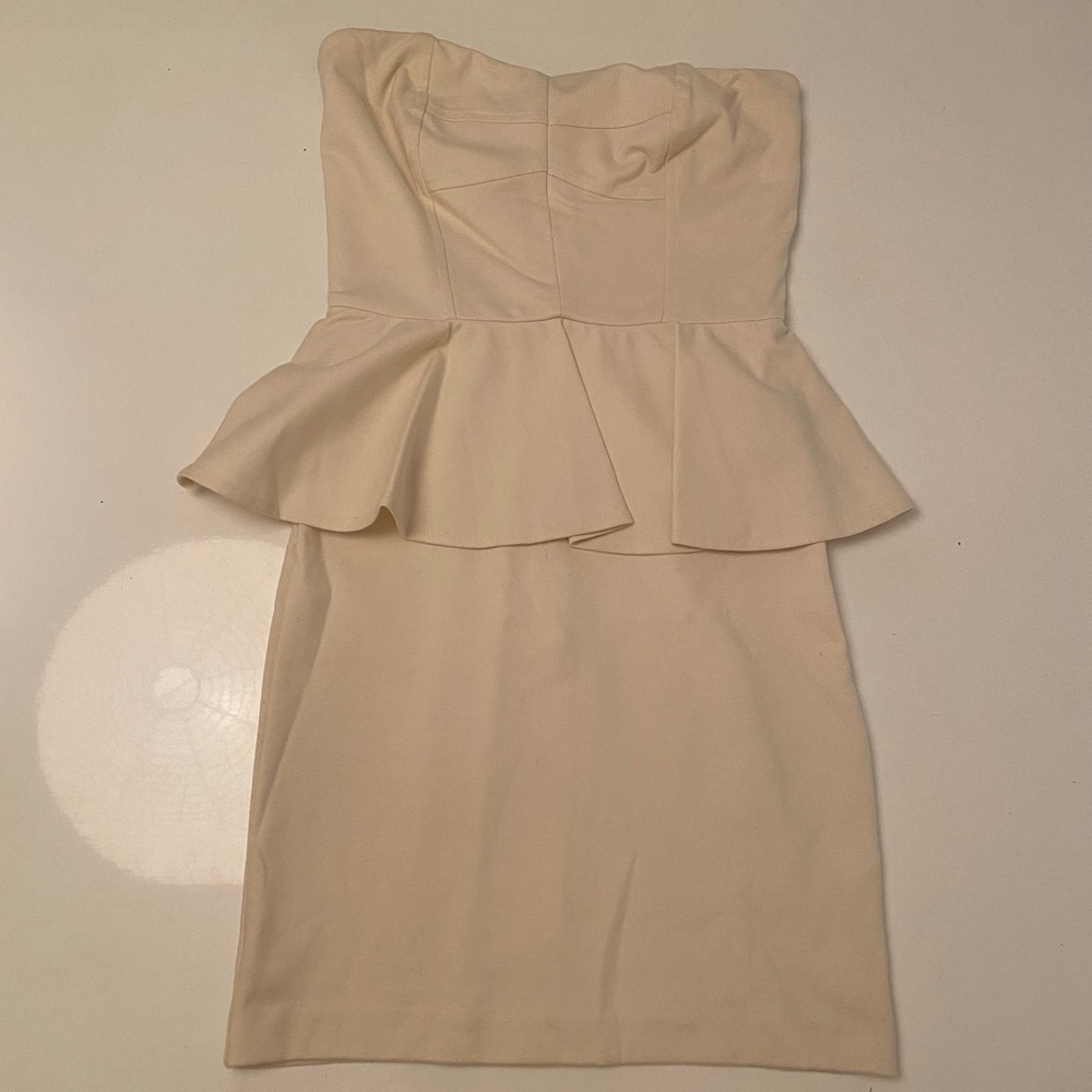 Amanda Uprichard Strapless Ponte Peplum Dress - Picture 3 of 5